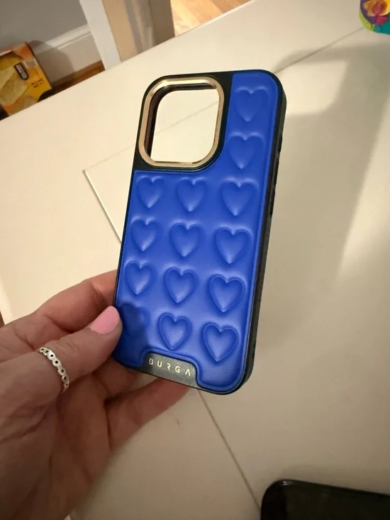 Burga Blue Heart Embossed Protective Phone Case - Picture 2 of 4